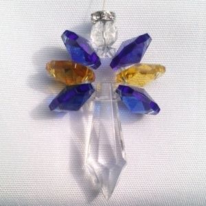 Crystal Angel Suncatcher Rainbow Maker Gold School Blue & Gold Window Ornaments